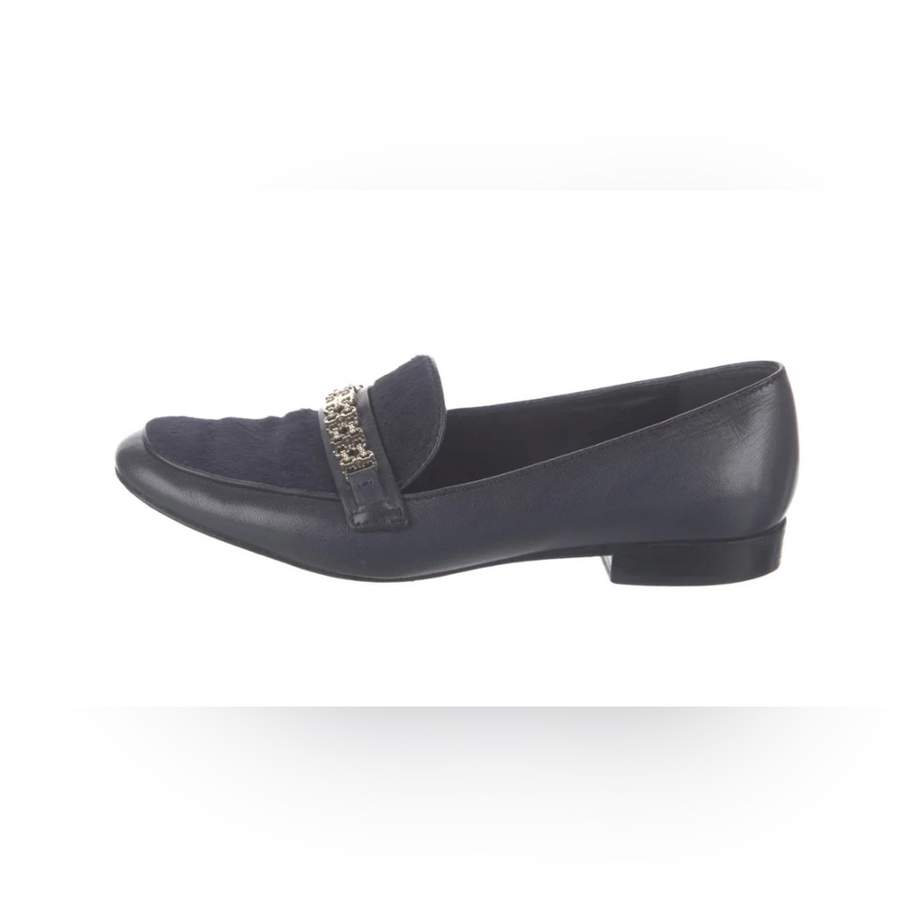 Tory Burch navy Gemini Link loafers size 7 1/2